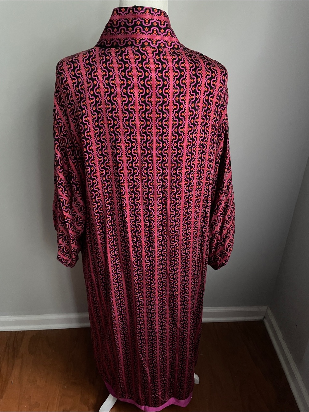 Rachel Zoe Reversible Multicolor Kimono Robe with Floral Print Size Large - Picture 5 of 6